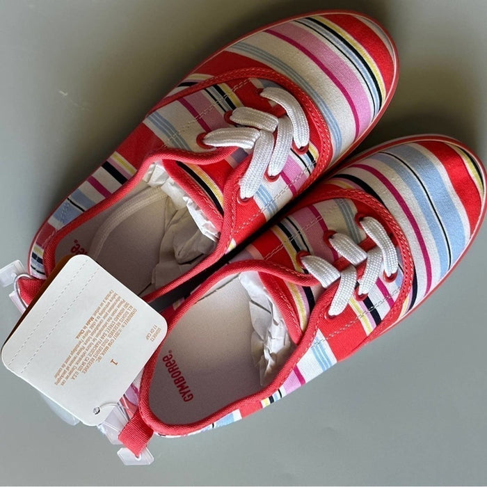 PanacheProse Gymboree Little Girl’s Size 1 Floral Canvas Shoes Tennis Flat Sneakers Brand New