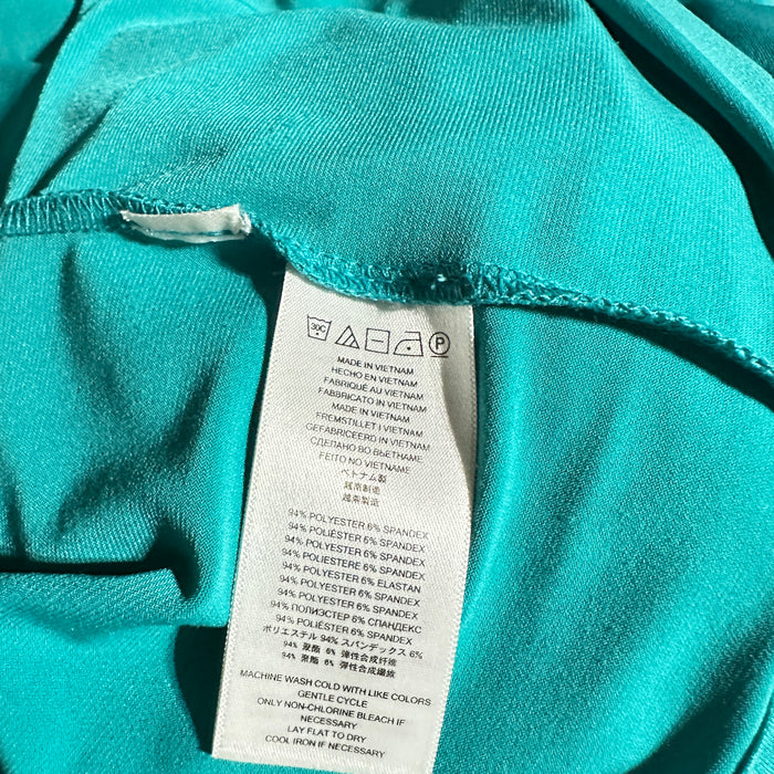 Pre - Loved Michael Michael  Kors Women’s Size XS Teal Lace-Up Midi  Roll Up Dress