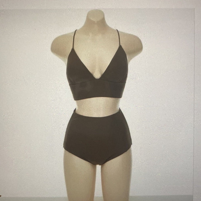 New High Waisted Women’s Size XL 2 Set Bikini Swimsuit(Brown or Coffee)