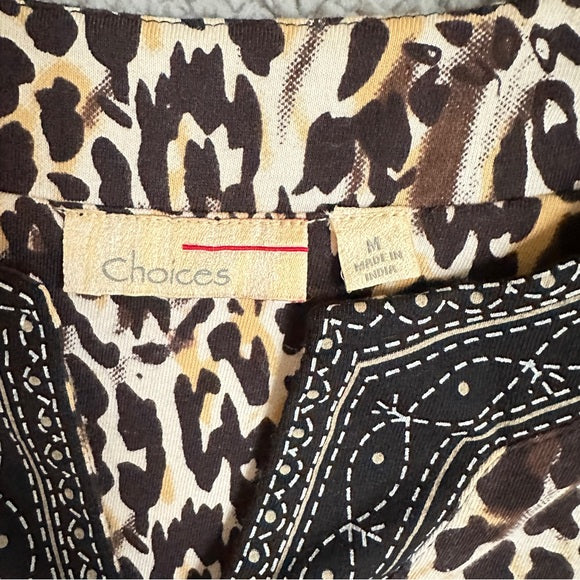 Pre - Loved Choices Leopard Print with Black Trim Women’s Blouse