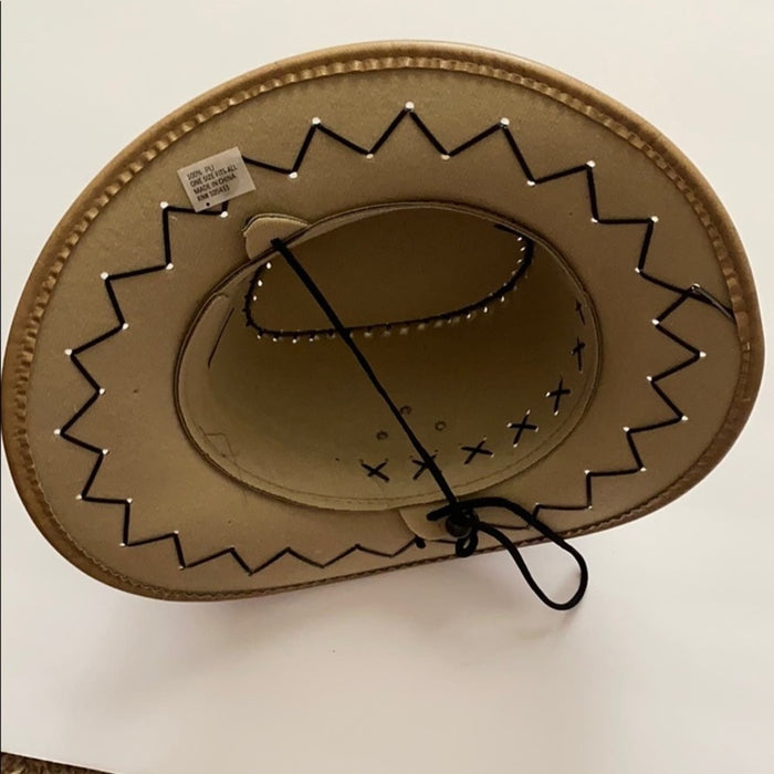 New Cowboy UNISEX Brown Brim Hat 3.5” Summer Sun Hats