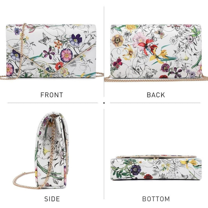New Women White Faux Suede Formal Cocktail Clutch Bags