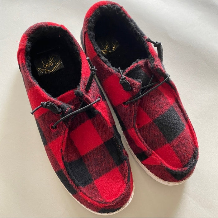 PanacheProse True Craft Size 7.5M Women’s Ref /Black Plaid Shoes
