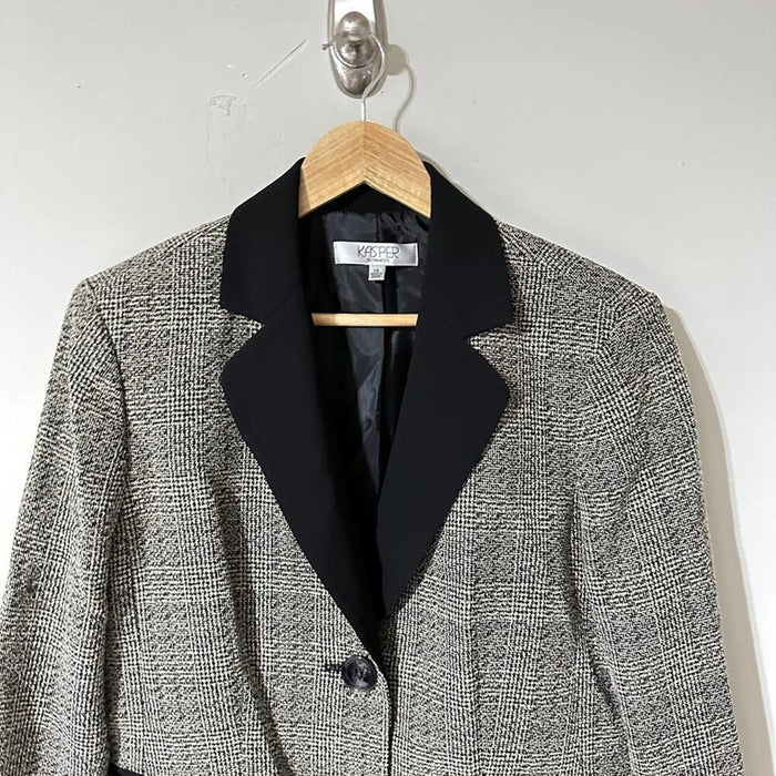Pre - Loved Kasper Women's Suit Separate Long Sleeves V Neck Jacket Size 14