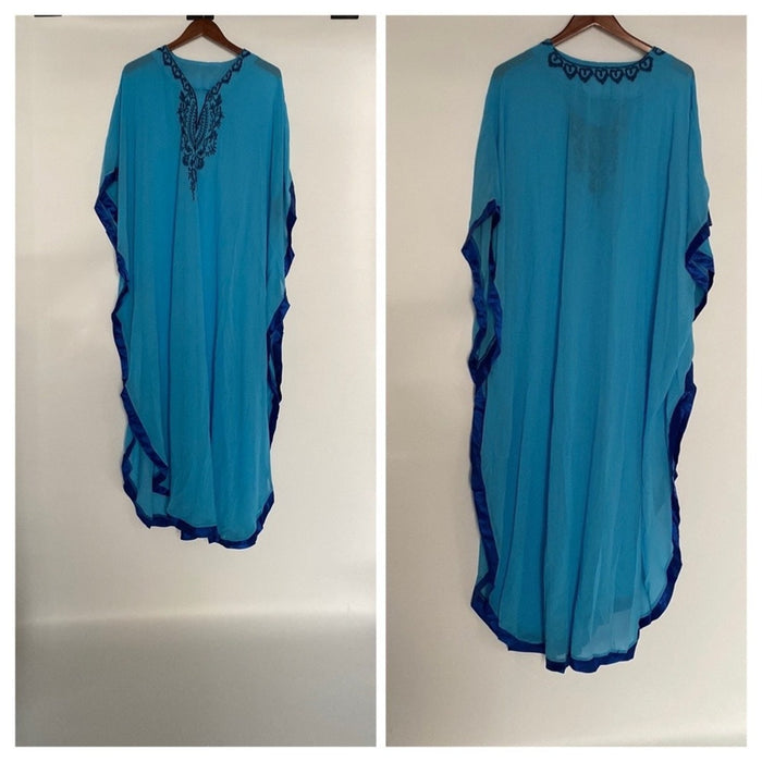 NEW Embroidery Ocean Caftan Coverup Maxi Dress ⭐️⭐️⭐️⭐️⭐️Ship Today