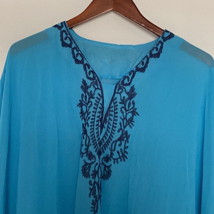 NEW Embroidery Ocean Caftan Coverup Maxi Dress ⭐️⭐️⭐️⭐️⭐️Ship Today