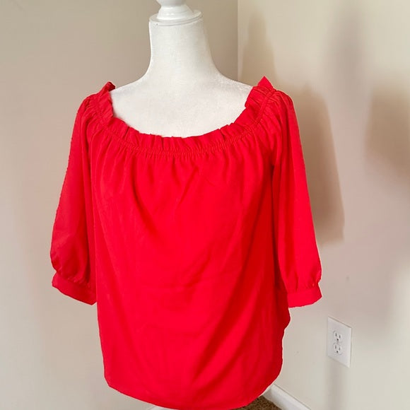 🔴 Vince Camuto Vivid Charm Off-Shoulder Blouse – Size XS