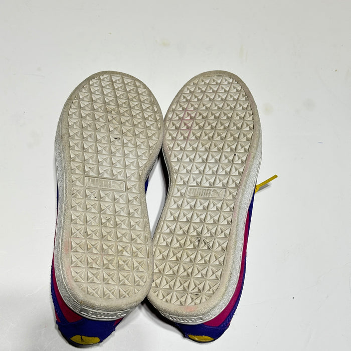 Pre - Loved Puma Pink and Yellow Suede Sneakers Size 5.5
