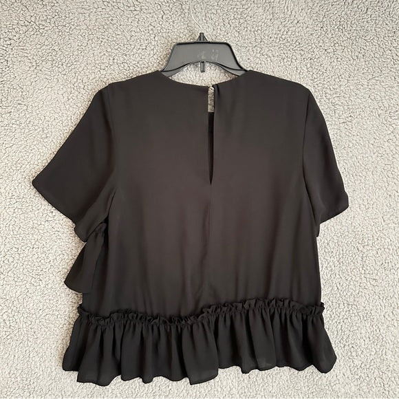 Pre - Loved ASOS Design Elegant Black Ruffle Blouse