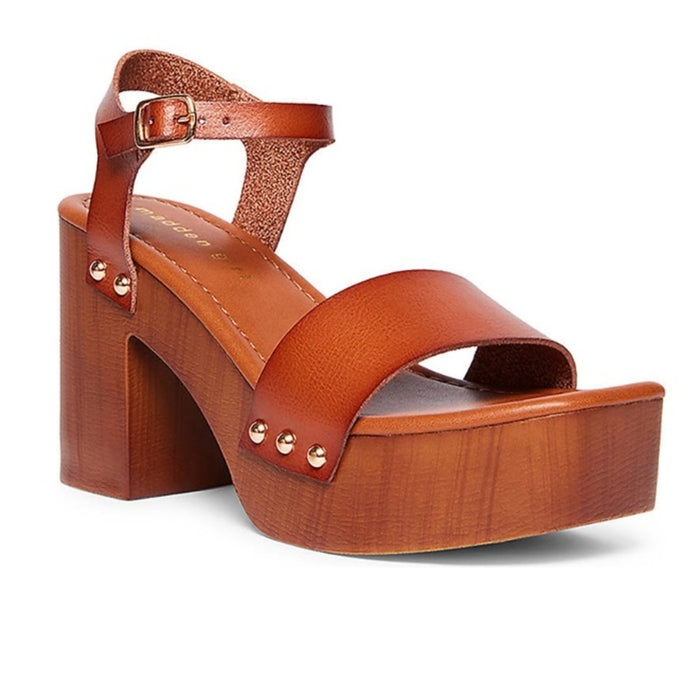 Brand New Madden Girl Women’s Dani Buckle Wood Faux Plant form Sandals Size 7.M