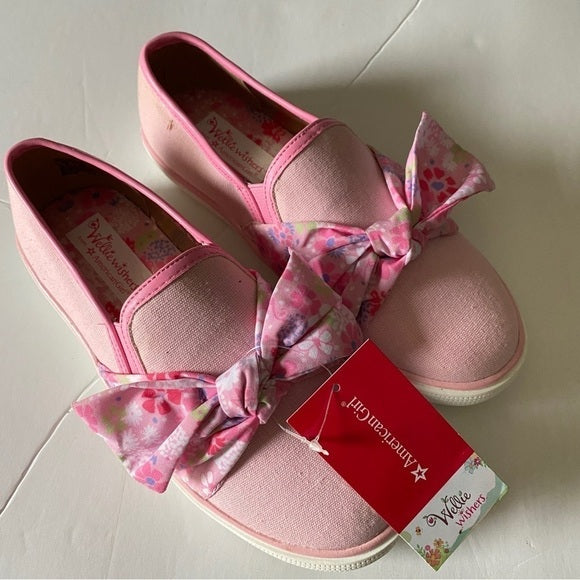 American Girl  US 3 Girl’s Bow Tie Slip On Manmade Outsole Solid Color Pink