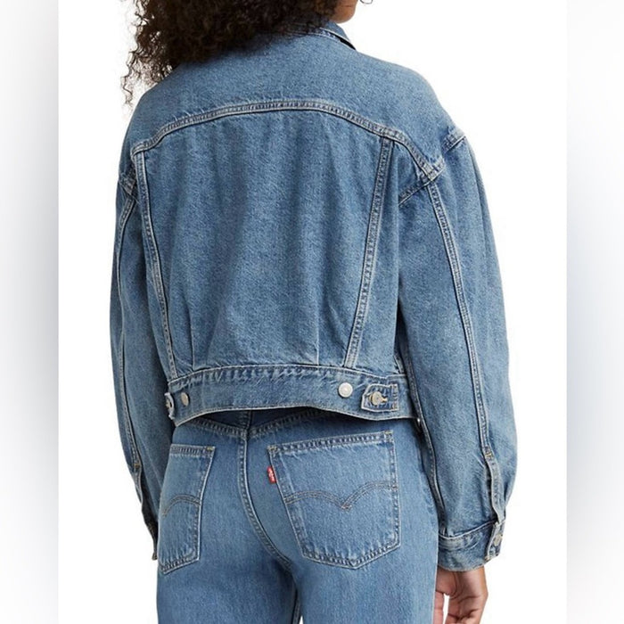 PanacheProse Levi’s Women’s Trucker Jacket with Pleated Sleeves - Size Large