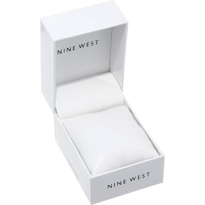 Nine West Women Gold Nine West Crystal Accented Bracelet Watch
