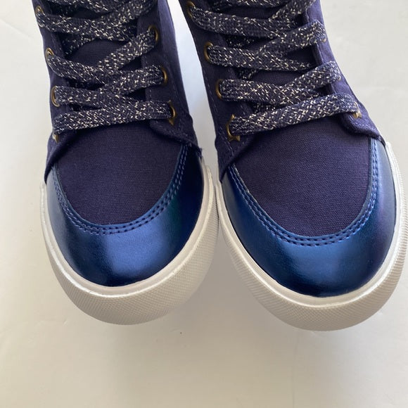Brand New Gymboree Cosmic Club Blue  High Sneakers  Boys Size 13.
