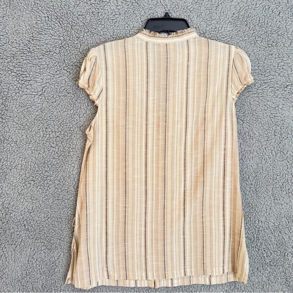 Pre - Loved RuffHewn Beige Striped Women's Blouse