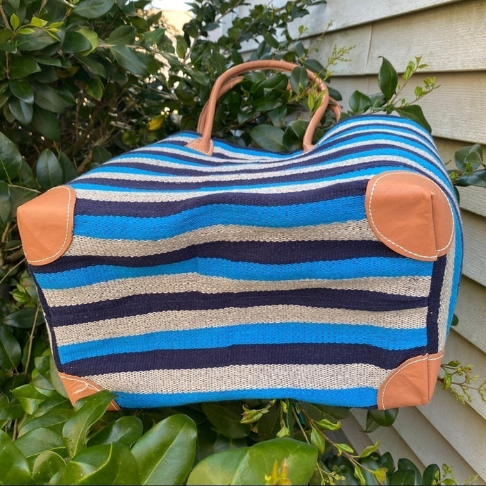 PanacheProse Straw Studios Women’s Blue  Multi Straw Tote.