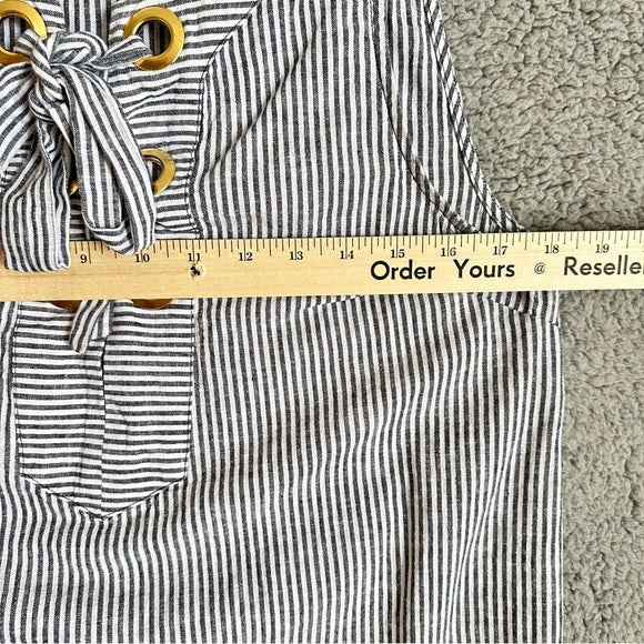 Pre - Loved Michael Michael Kors Striped Sleeveless Blouse with Detail Linen Blouse Size M