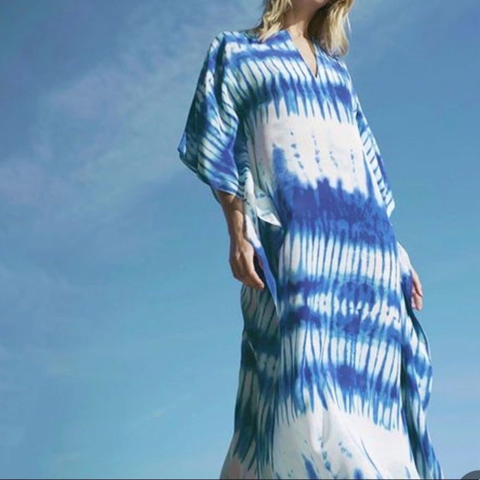 NEW Tie Dye Caftan Dress Swim Beach Coverup Maxi