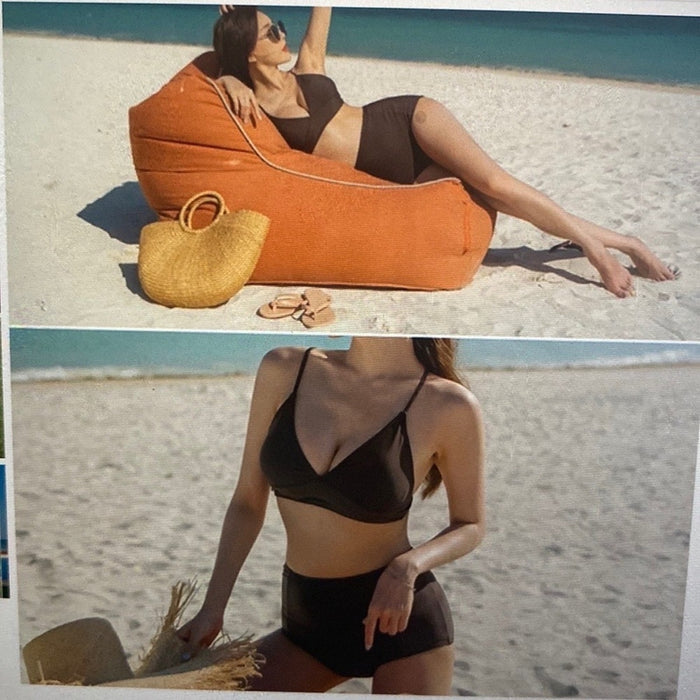 New High Waisted Women’s Size XL 2 Set Bikini Swimsuit(Brown or Coffee)