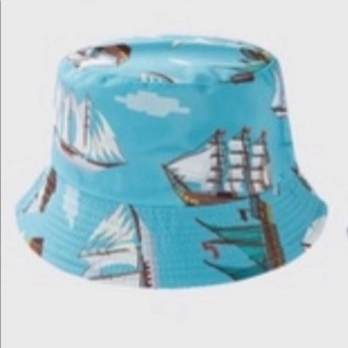 Panacheprose NEW! Bucket Hats Ships and Boats Sail Print