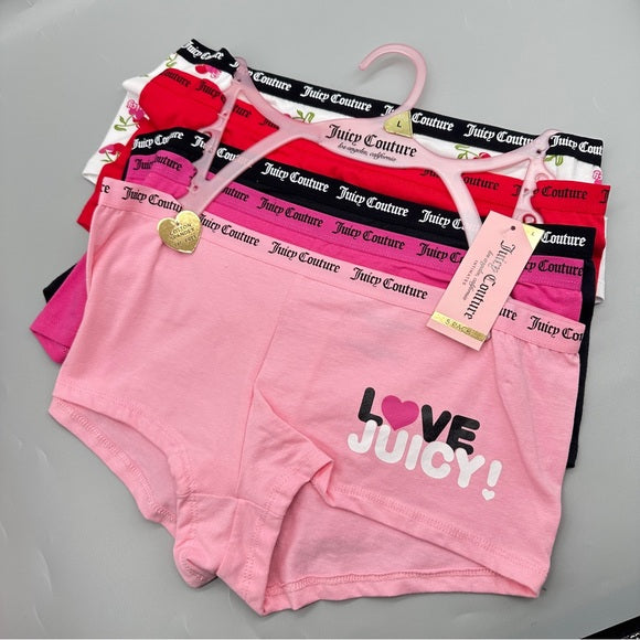 Juicy Couture Size L Women’s Logo 5 Packs Cute & Curve Underwear