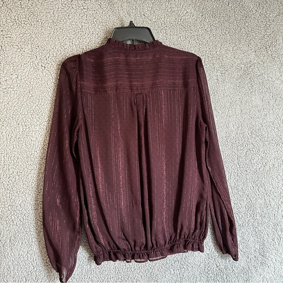 Pre - Loved Michael Michael Kors Elegant Burgundy Women's Blouse