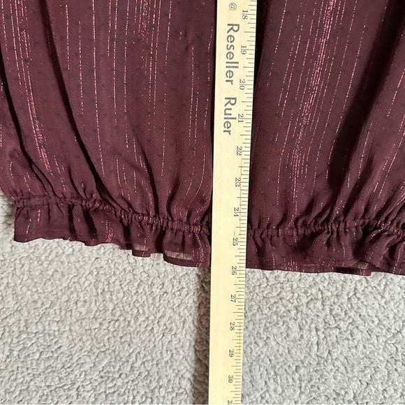 Pre - Loved Michael Michael Kors Elegant Burgundy Women's Blouse