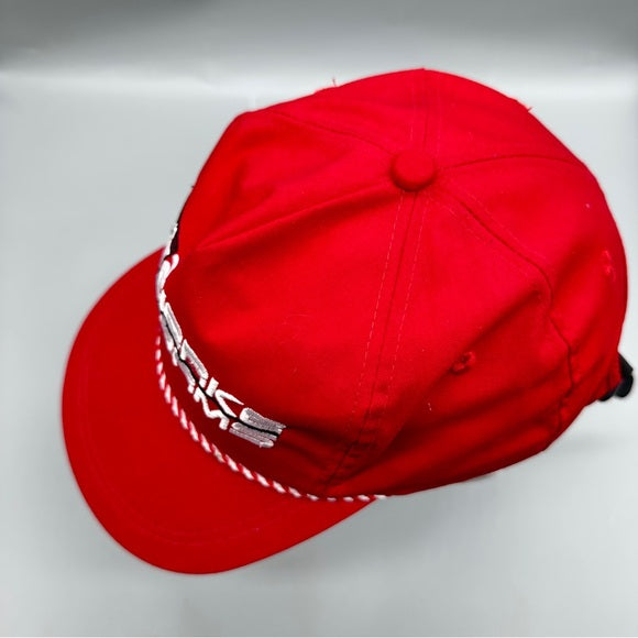 Pre - Loved Vintage Zierke Farms Rope Hat – Made in USA – Red Snapback Trucker Cap