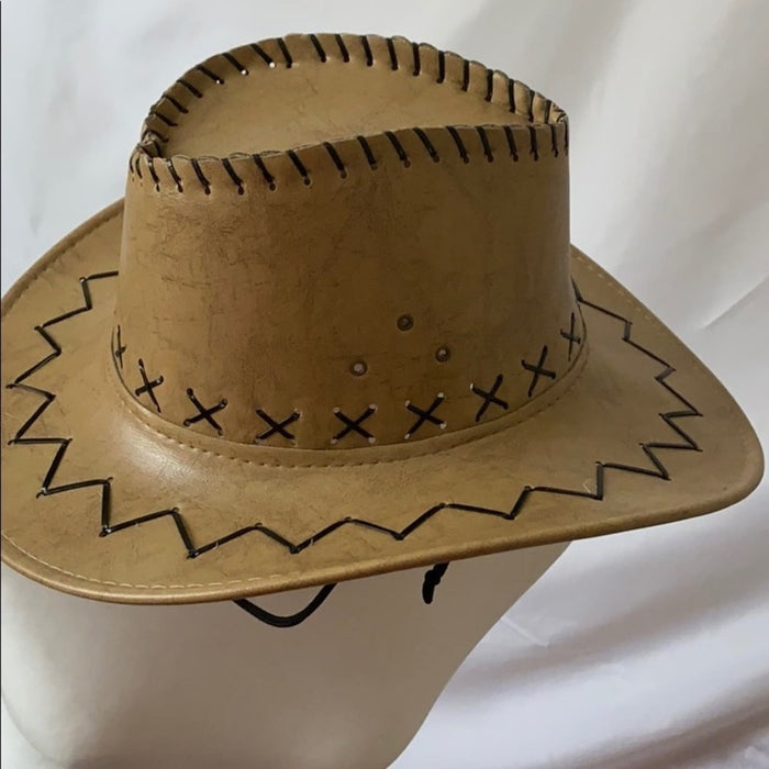 New Cowboy UNISEX Brown Brim Hat 3.5” Summer Sun Hats