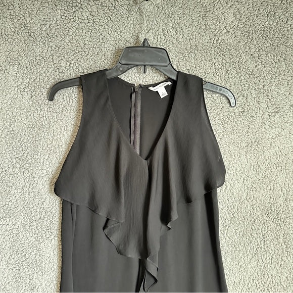 Pre - Loved Elegant Black Sleeveless Ruffle Blouse– Banana Republic Size: 2