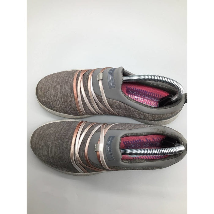 Pre - Loved Skechers Womens Low Ribbon Design Sneakers Shoes Gray Size 8