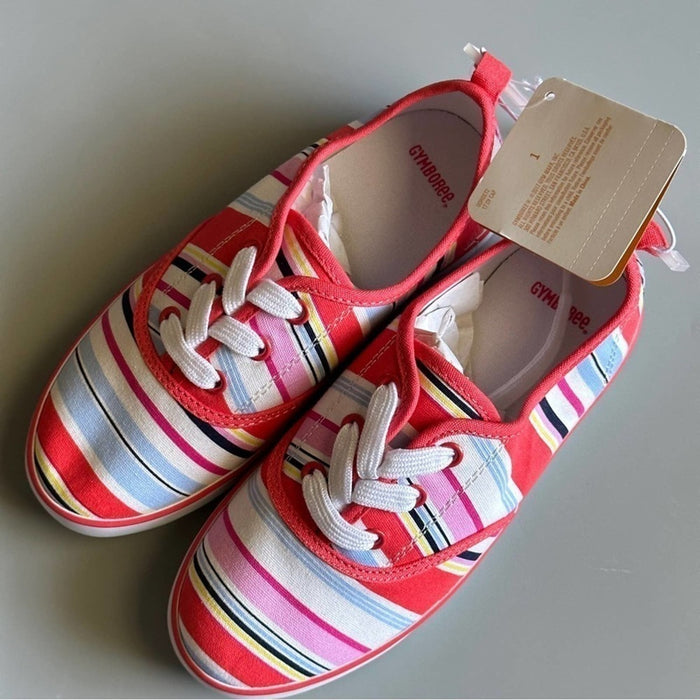 PanacheProse Gymboree Little Girl’s Size 1 Floral Canvas Shoes Tennis Flat Sneakers Brand New