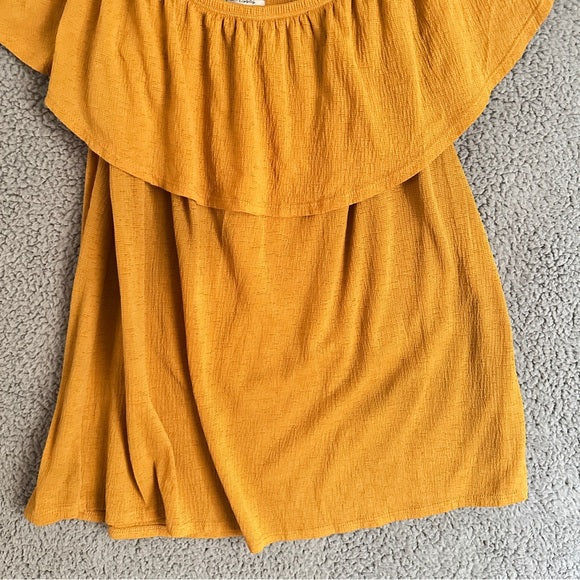 Pre - Loved Free Kisses Women's Mustard Off-Shoulder Blouse Size 2X
