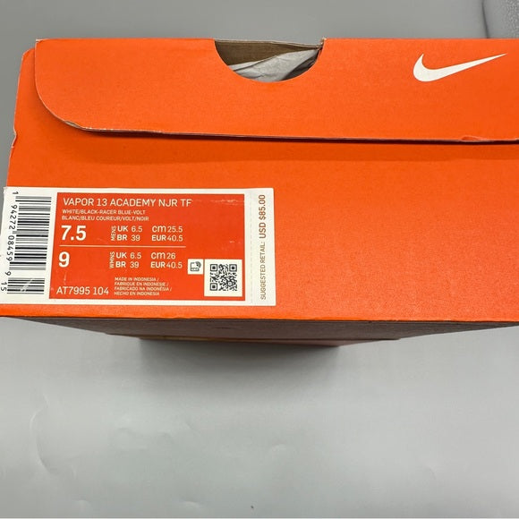 NWT Nike Vapor 13 Academy Jr Mens Artificial Turf Soccer Shoe A17995-104  Unisex Men  Size 7.5