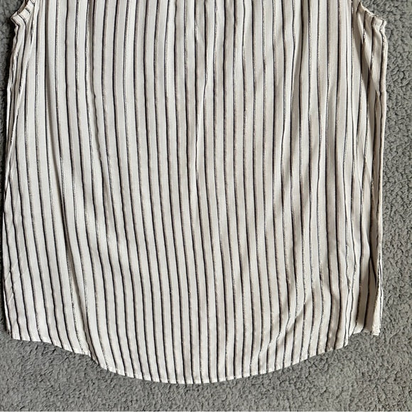 Pre - Loved Banana Republic Striped Sleeveless Blouse- Cream and Black