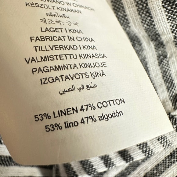 Pre - Loved Michael Michael Kors Striped Sleeveless Blouse with Detail Linen Blouse Size M