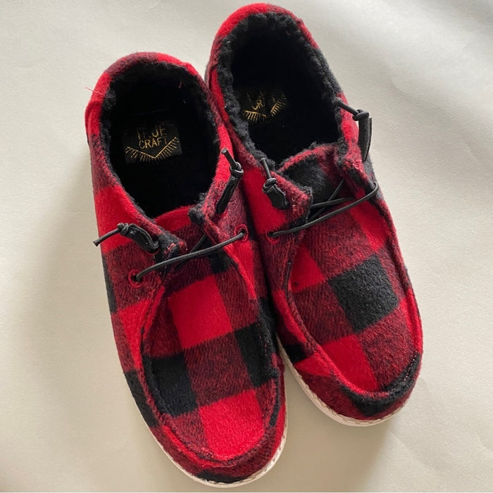PanacheProse True Craft Size 7.5M Women’s Ref /Black Plaid Shoes