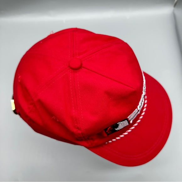 Pre - Loved Vintage Zierke Farms Rope Hat – Made in USA – Red Snapback Trucker Cap