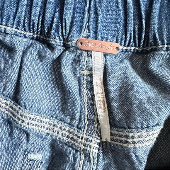 Panacheprose Free People Women’s Baby Barrel Crop Admiral Mom Blue Size Small Jeans