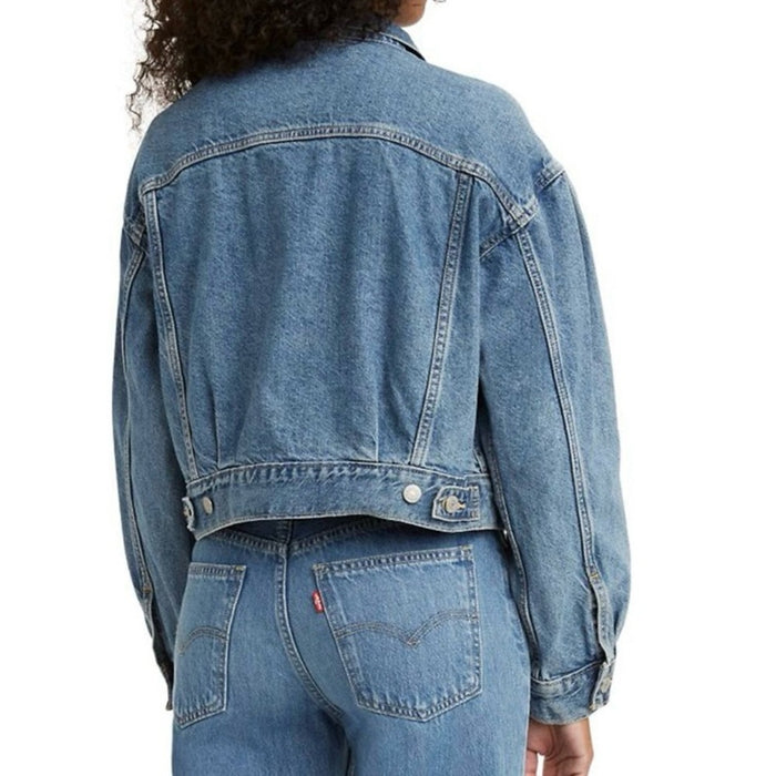 PanacheProse Levi’s Women’s Trucker Jacket with Pleated Sleeves - Size Large