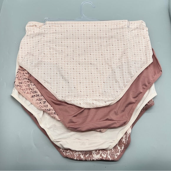 NWT 5 Set Adrienne Vittadini Women’s Size 2X  Brown and Cream Floral Panty Set