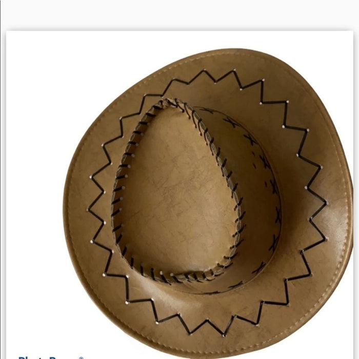 New Cowboy UNISEX Brown Brim Hat 3.5” Summer Sun Hats