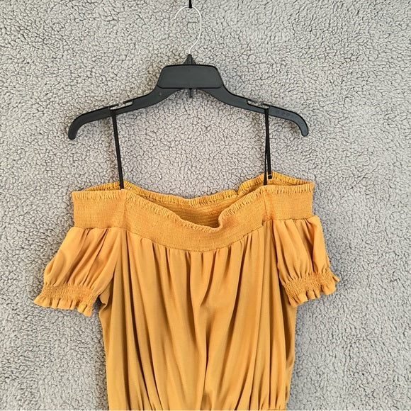 Pre - Loved Perch By Blue Pepper Women's Mustard Smocked Blouse Size 1XL