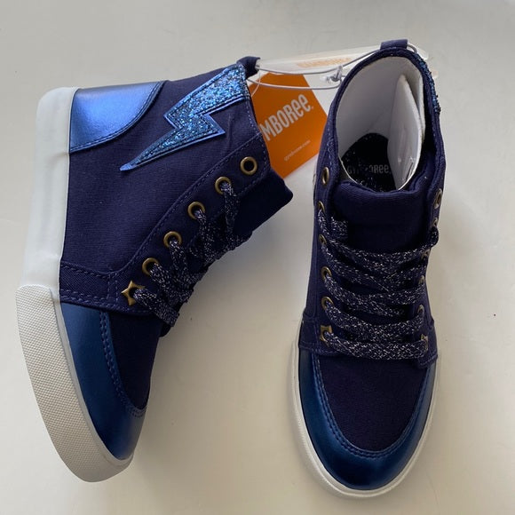 Brand New Gymboree Cosmic Club Blue  High Sneakers  Boys Size 13.