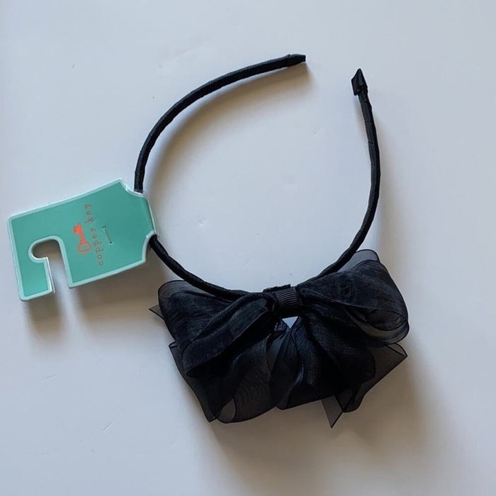 Brand New Copper Key Girl’s   Organza Bow Black Headband(Copper Key)