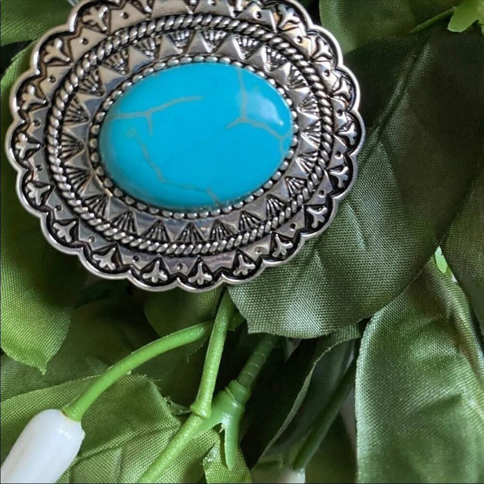 New Boho Unique Oval Turquoise Ring