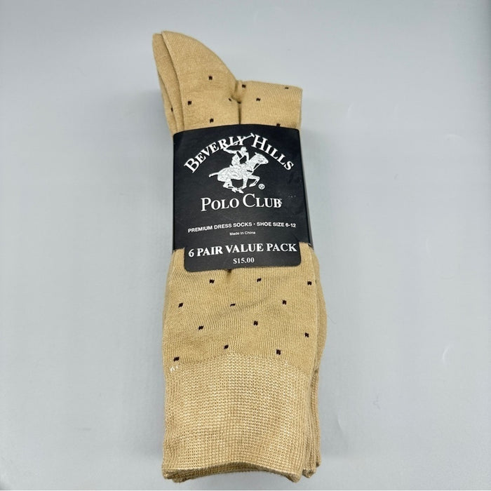 Brand New Beverly Hills Polo Club Premium Ribbed Dress Socks Men's 6 Pair Size 6-12