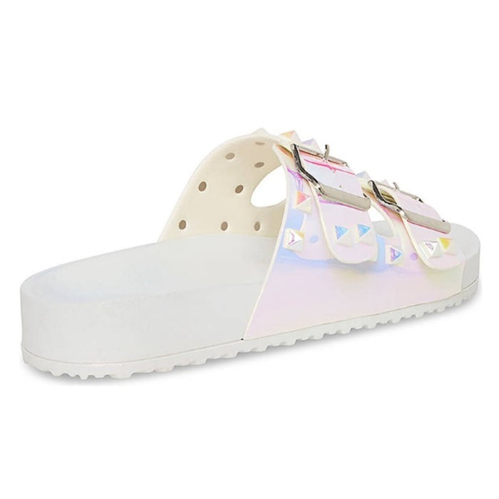 Brand New Madden Girl Women’s Adult Casual Teddy Stud Footbed Accent Chic Sandals Size 9M