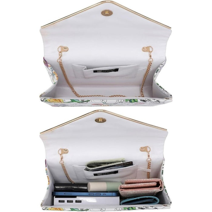 New Women White Faux Suede Formal Cocktail Clutch Bags