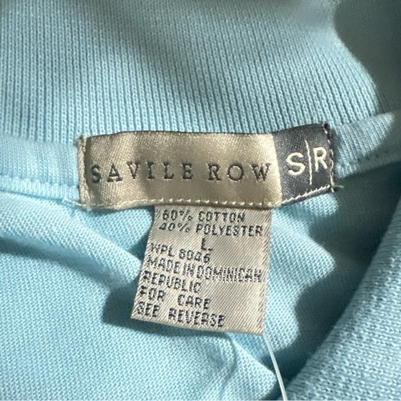 NWT Savile Row Size L Men’s Casual Fishing,Golf Polo Shirt Short Sleeve Blue